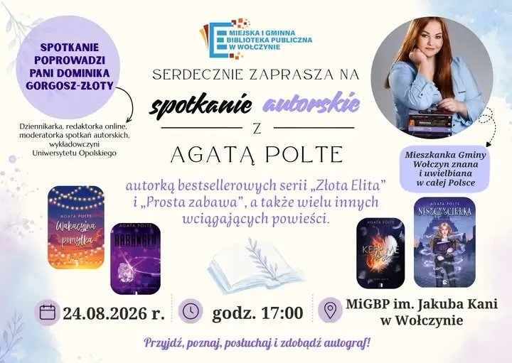 Spotkanie autorskie z Agatą Polte już dziś w bibliotece