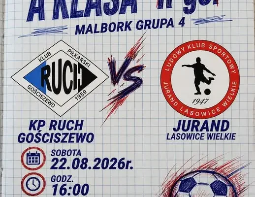 Ruch Gościszewo rozpoczyna nowy sezon w klasie A – pierwszy mecz z Jurandem Lasowice Wielkie