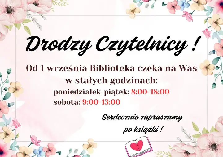 Biblioteka w Wołczynie wznawia stałe godziny otwarcia od 1 września