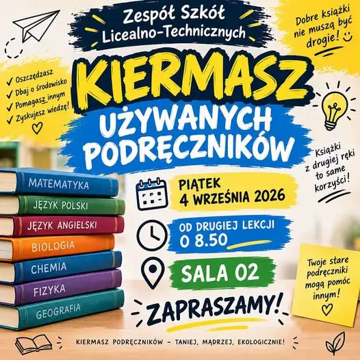 Kiermasz podręczników w ZSL-T w Kluczborku – 4 września