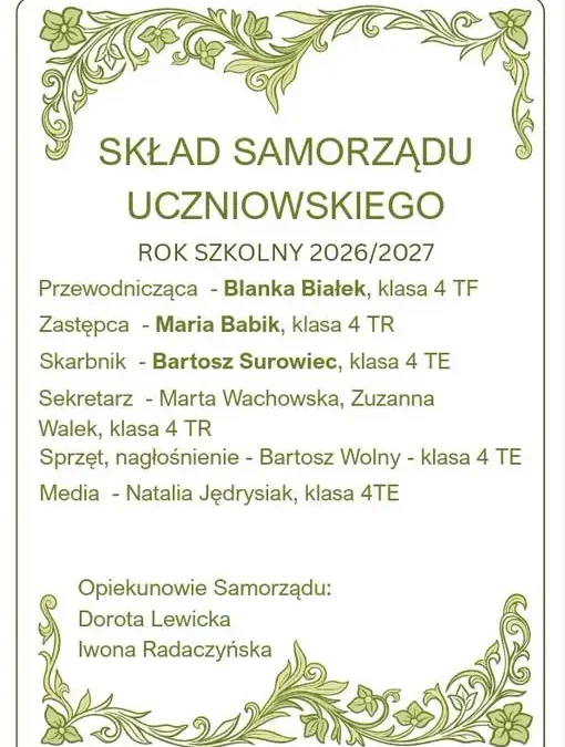 Kluczbork: wybrano nowy Samorząd Uczniowski na rok szkolny 2026/2027