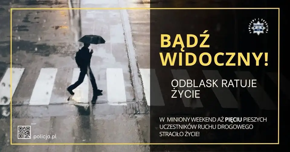 Tragiczny weekend na drogach: zginęło 5 pieszych. Policja apeluje o ostrożność