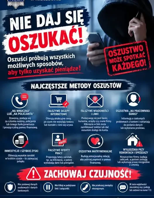 Ostrzeżenie przed oszustami w powiecie kluczborskim – nie przekazuj pieniędzy nieznajomym