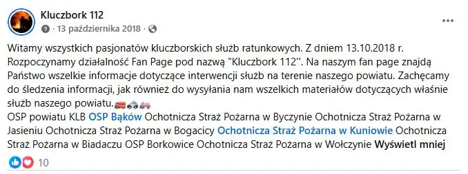 Kluczbork 112 świętuje 8 lat i 30 tysięcy obserwujących