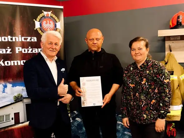 Strażacy z gminy Wołczyn podziękowali za pomoc mieszkańcom Komorzna